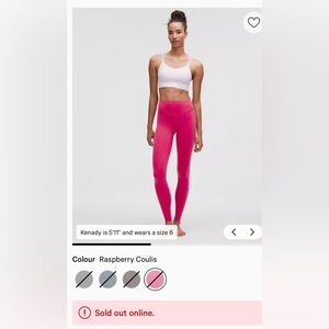 Wunder Under SmoothCover High-Rise Tight 28" Pink Raspberry Coulis NEW 4